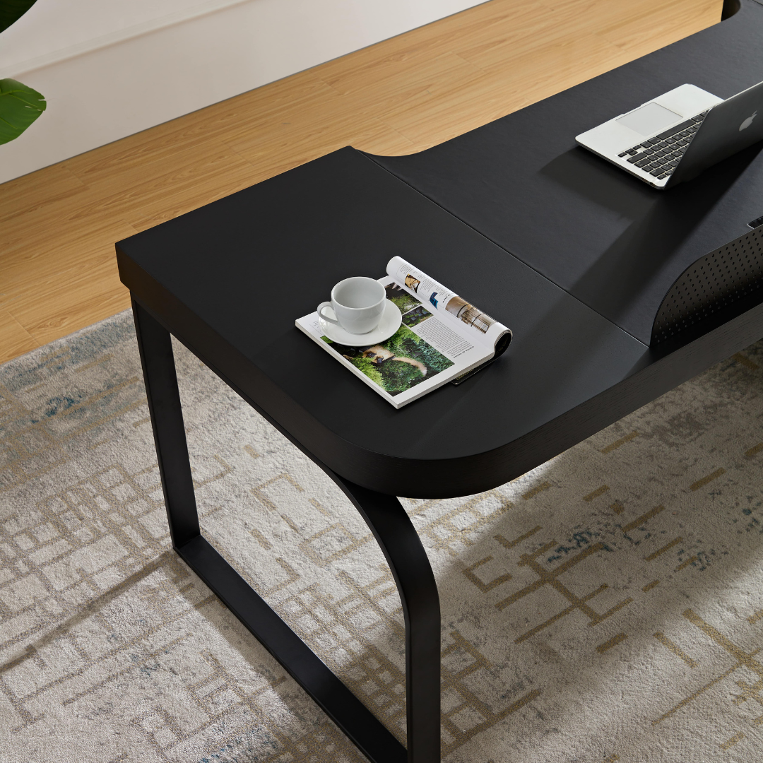 Morden Multi-Functional Freestanding Desk - Black BUBULAND HOME