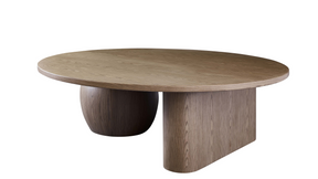 Orb  Timber Dining Table Angled Bar Base View in White Background