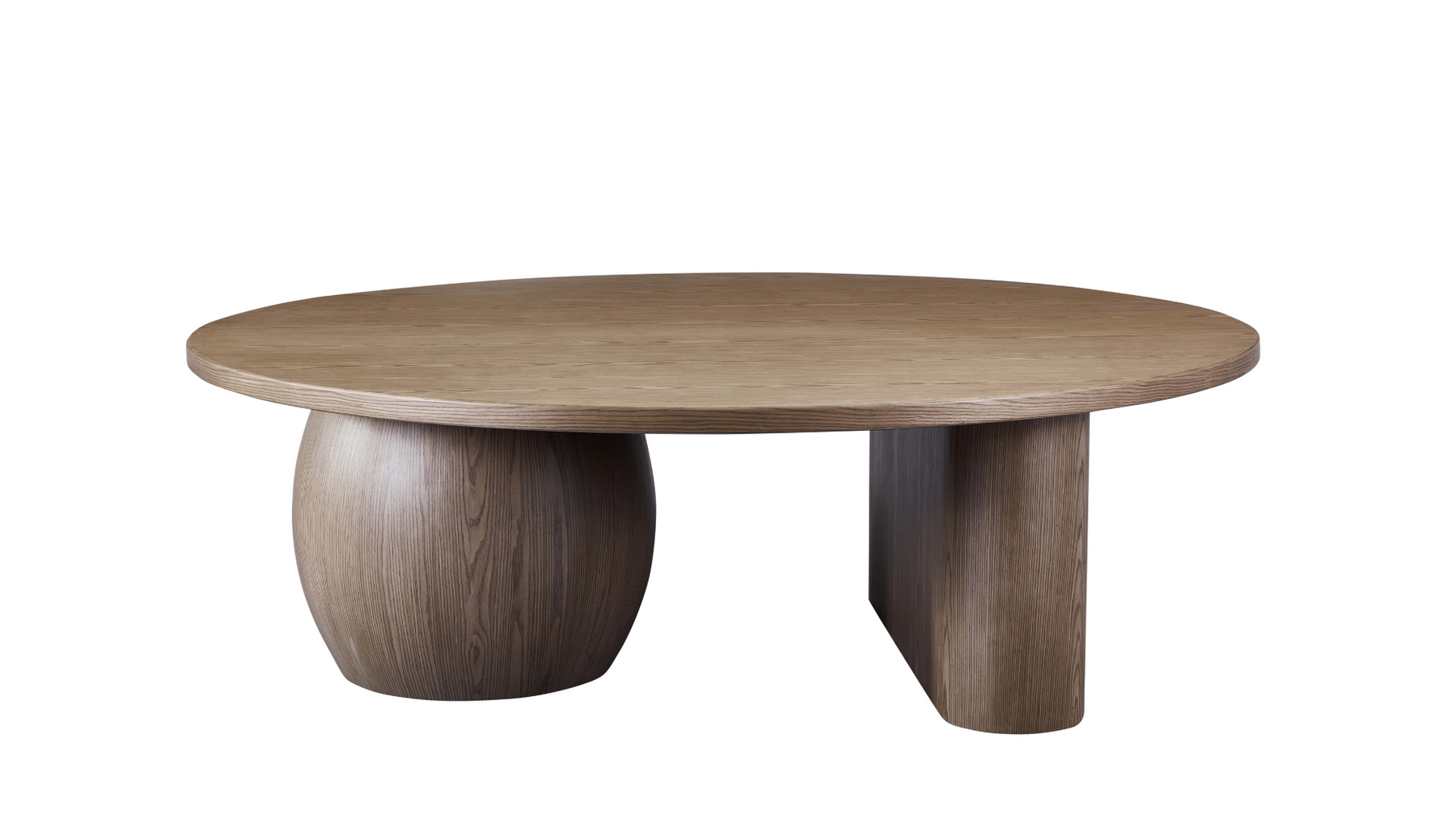 Orb  Timber Dining Table Front View in White Background