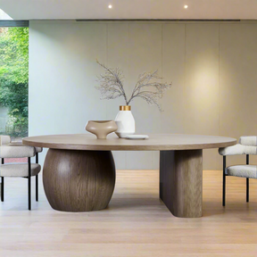Orb Timber Dining Table - Brown - 230cm BUBULAND HOME