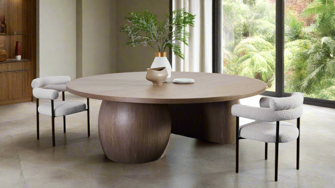 Orb Timber Dining Table - Brown - 230cm BUBULAND HOME