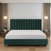 Paddington Vertical Panelled Bed - Green Velvet BUBULAND HOME