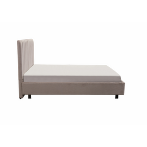 Paddington Vertical Panelled Bed - Light Grey Velvet - Bedhead Queen / Light Grey BUBULAND HOME