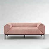 Pink sofa on a white background