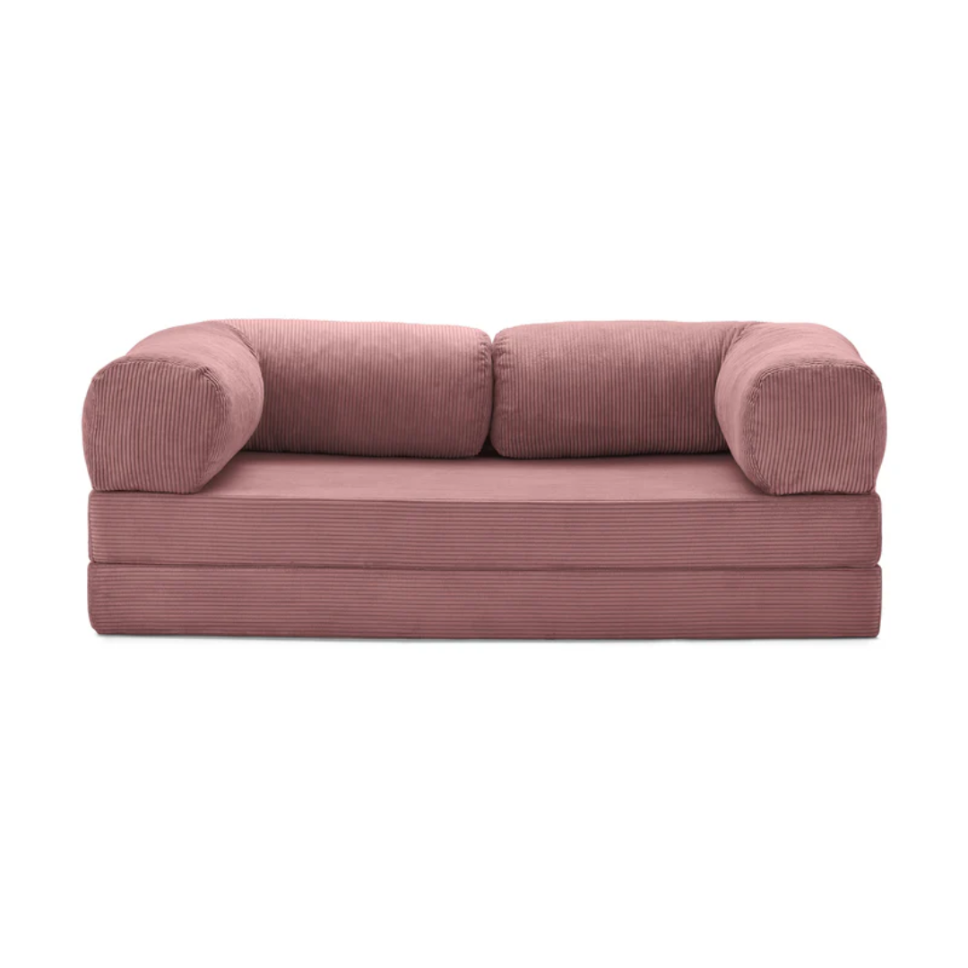 Belle Convertible Sofa Bed - Burnt Orange Corduroy - sofa 2 Seater / Pink BUBULAND HOME