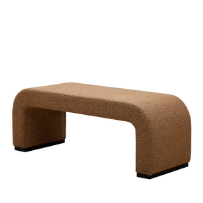 Arch Bench Ottoman Premium Terracotta Boucle 60cm Side View in a White Background