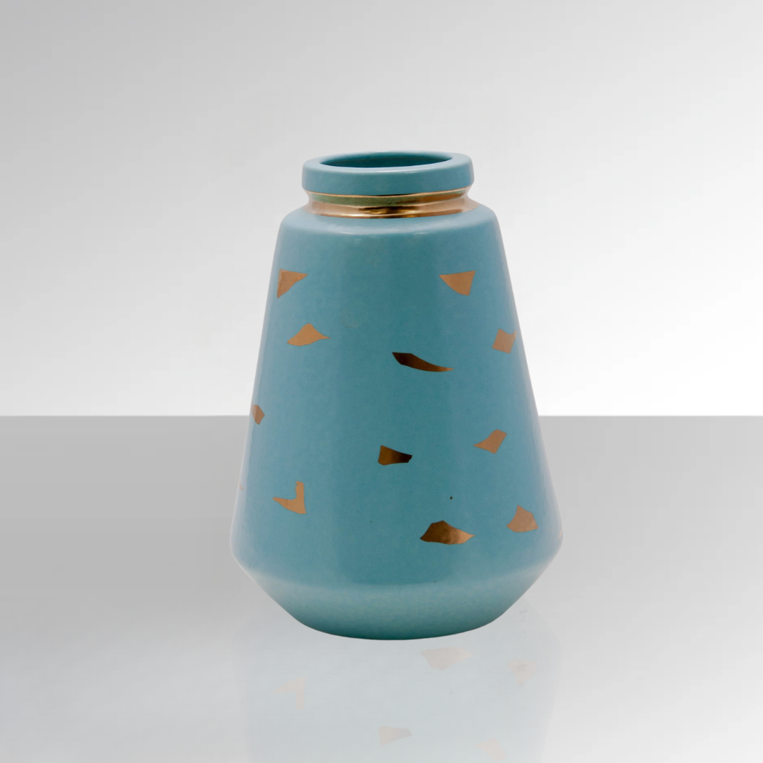 Blue Gold Irregular Vase