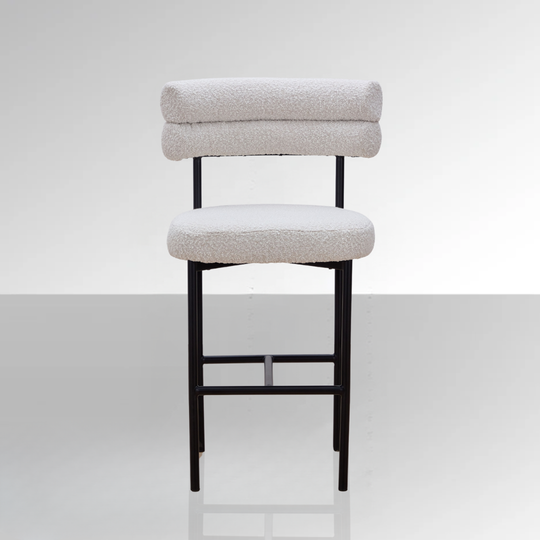 Cassandra Barstool -  Premium Ivory Boucle