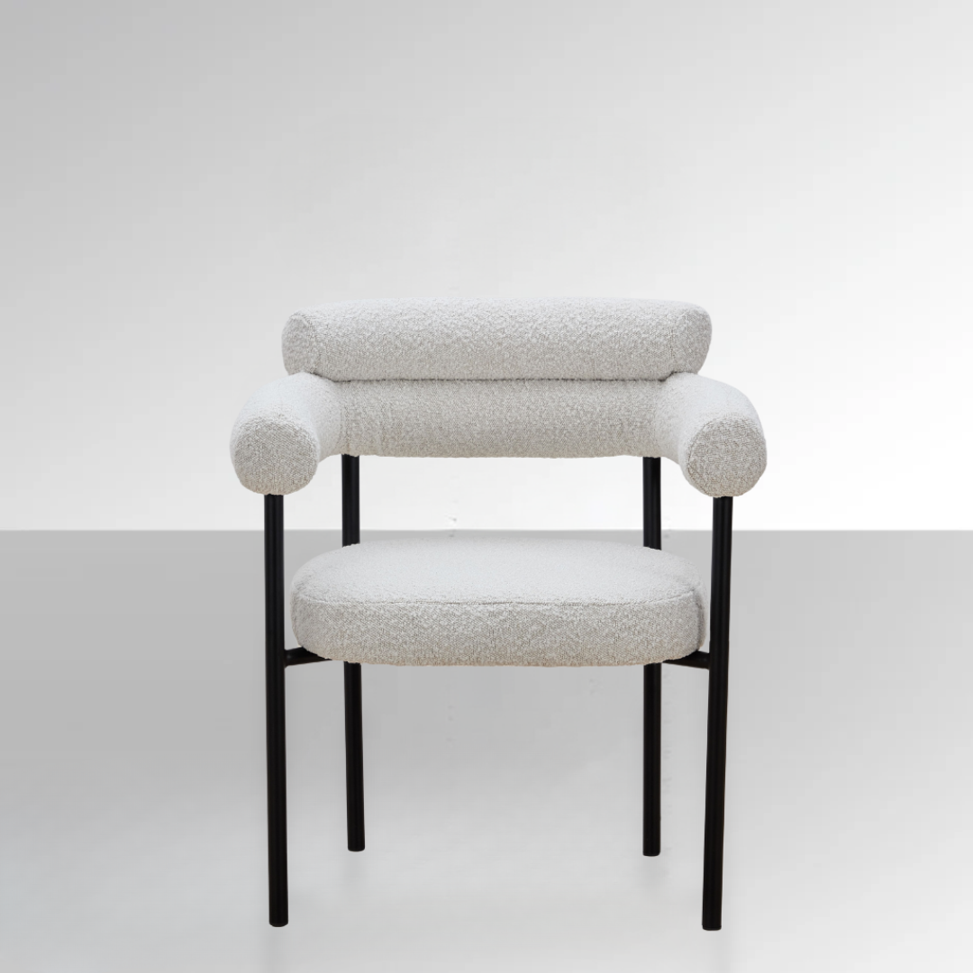 Cassandra Dining Chair -  Premium Ivory Boucle