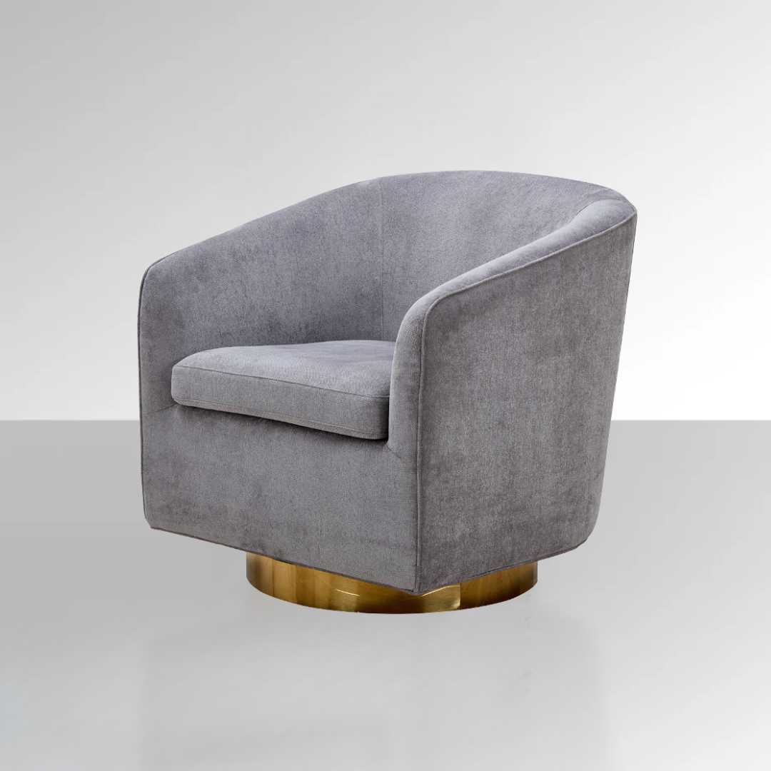 Charlotte Tub Swivel Armchair - Grey