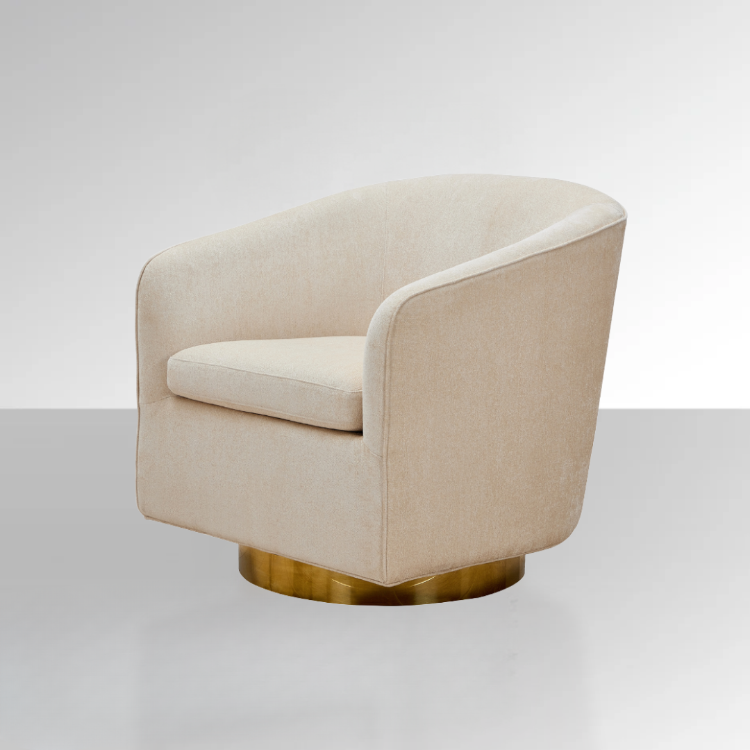 Charlotte Tub Swivel Armchair - Ivory