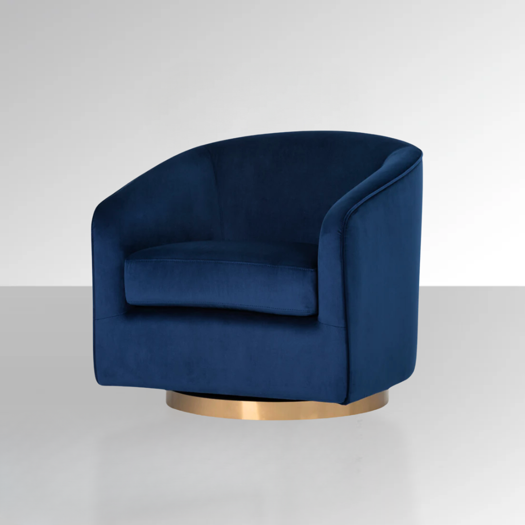 Charlotte Tub Swivel Armchair - Midnight Navy