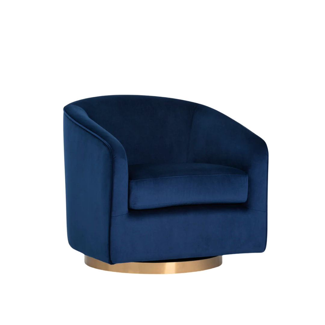 Charlotte Tub Swivel Armchair - Midnight Navy