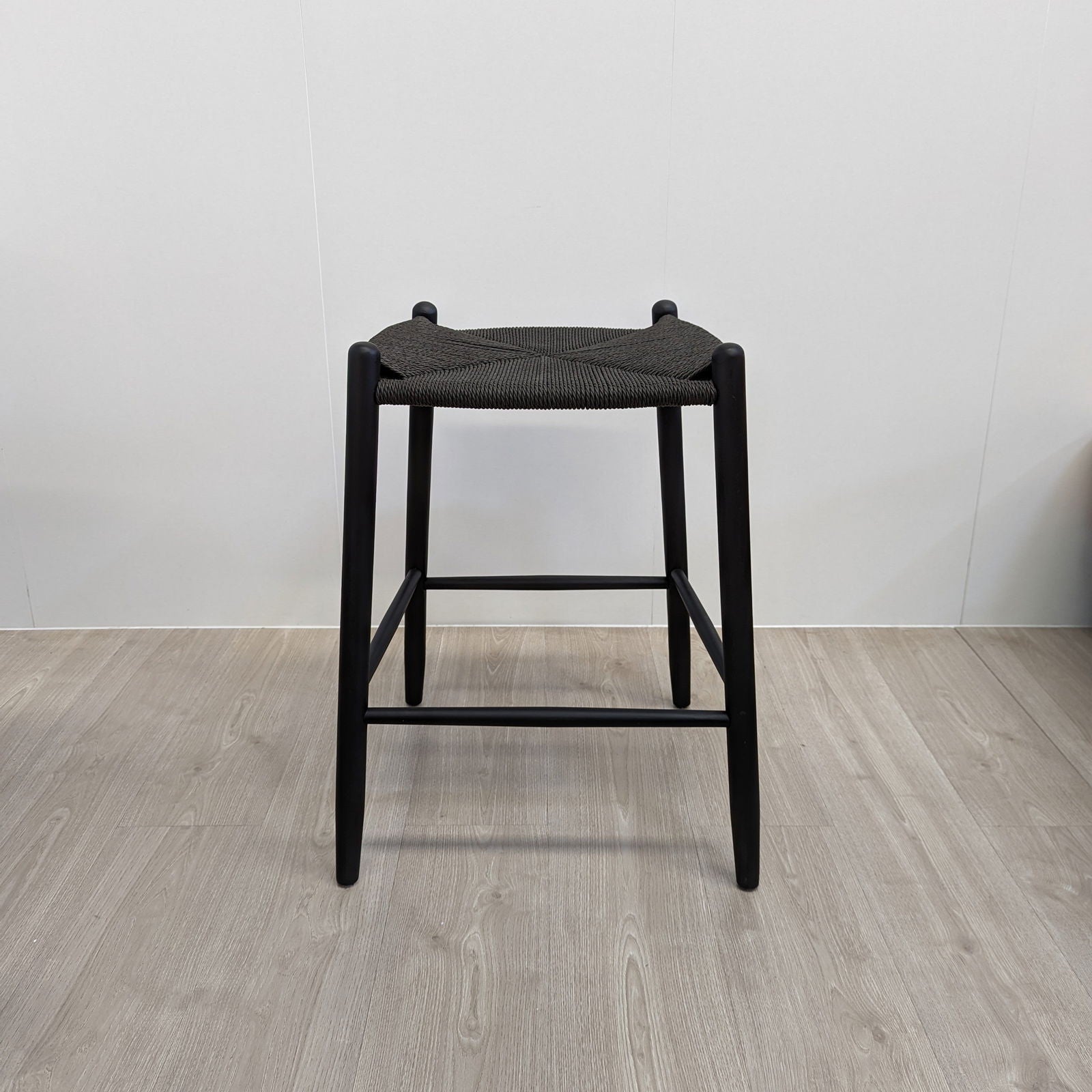 Rattan Stackable Bar Stool - Black | Set of 2 BUBULAND HOME