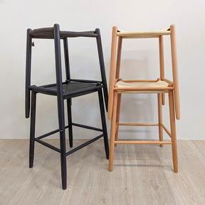 Rattan Stackable Bar Stool - Black | Set of 2 BUBULAND HOME