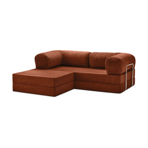 Belle Ottoman - Burnt Orange Corduroy