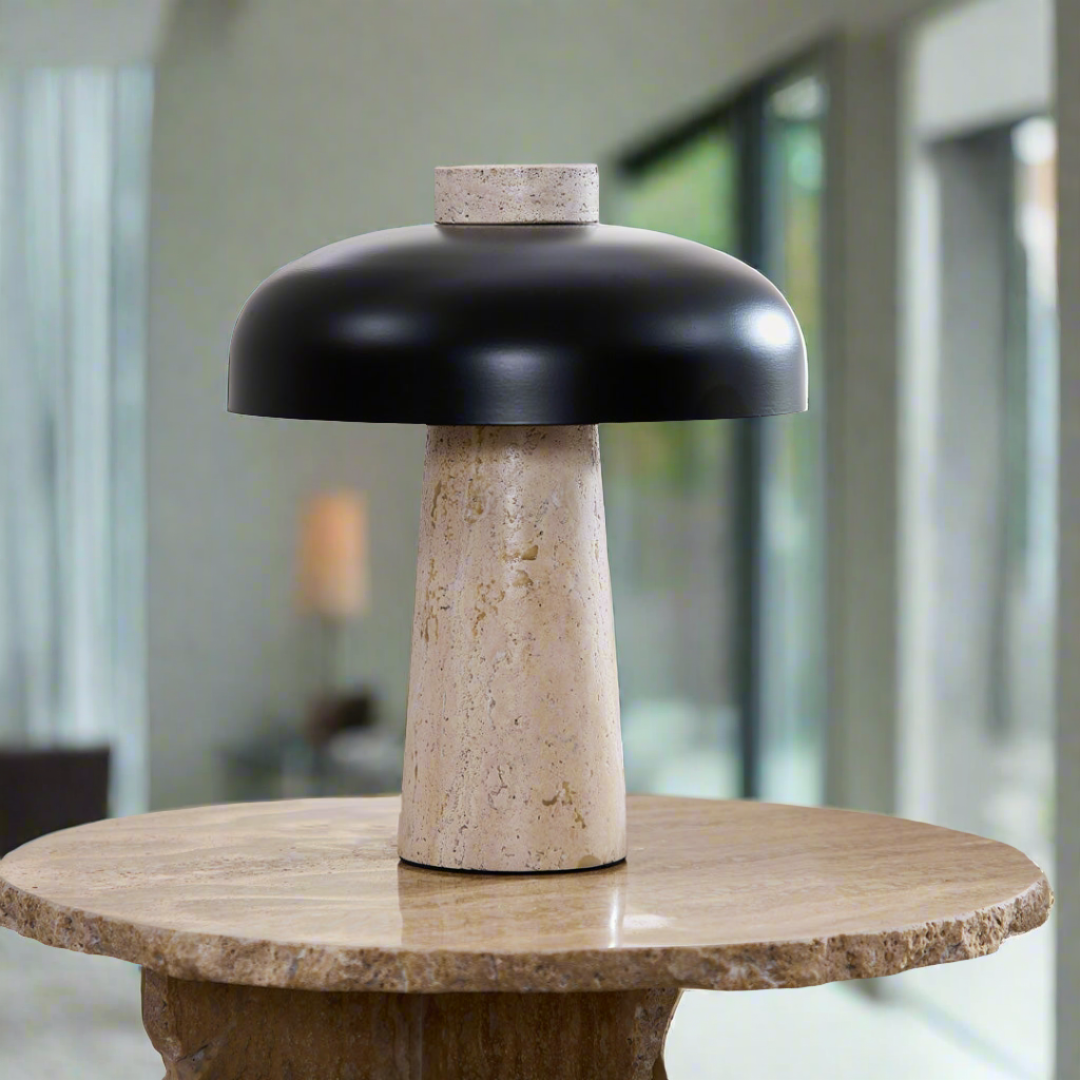 Sahara Travertine Table Lamp BUBULAND HOME
