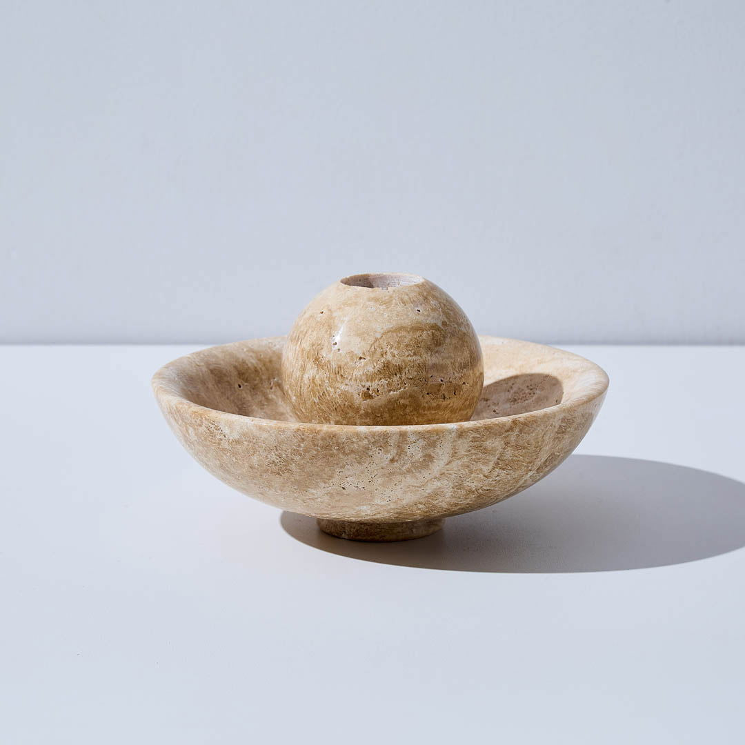 Sconce Travertine Bowl & Candle Holder BUBULAND HOME