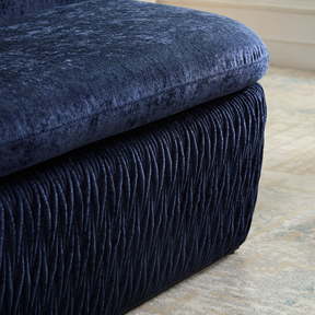 Seabed Storage Sofa with Pinch Stitch Fabric in Close Up Shot 