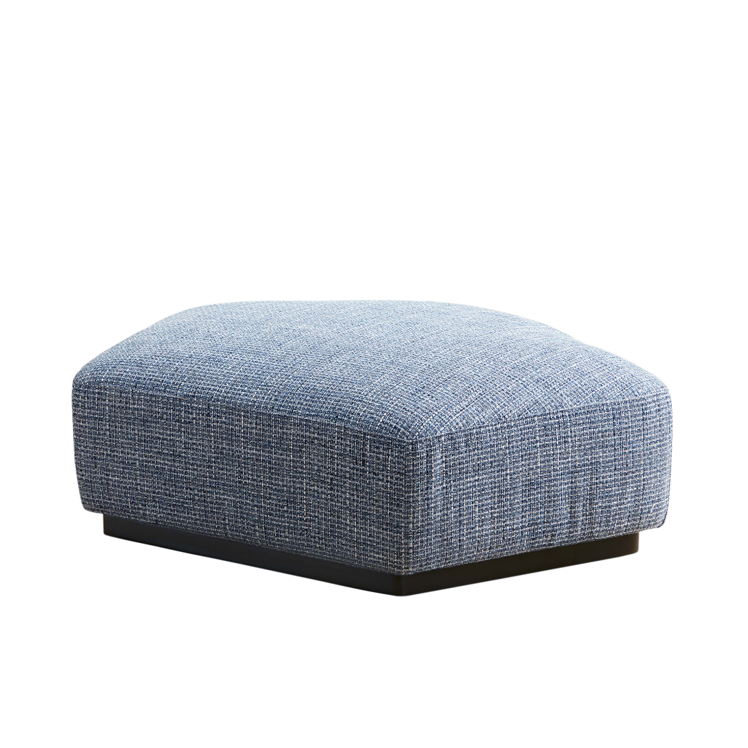 Seastar Ottoman - Blue on Angled View in White Background