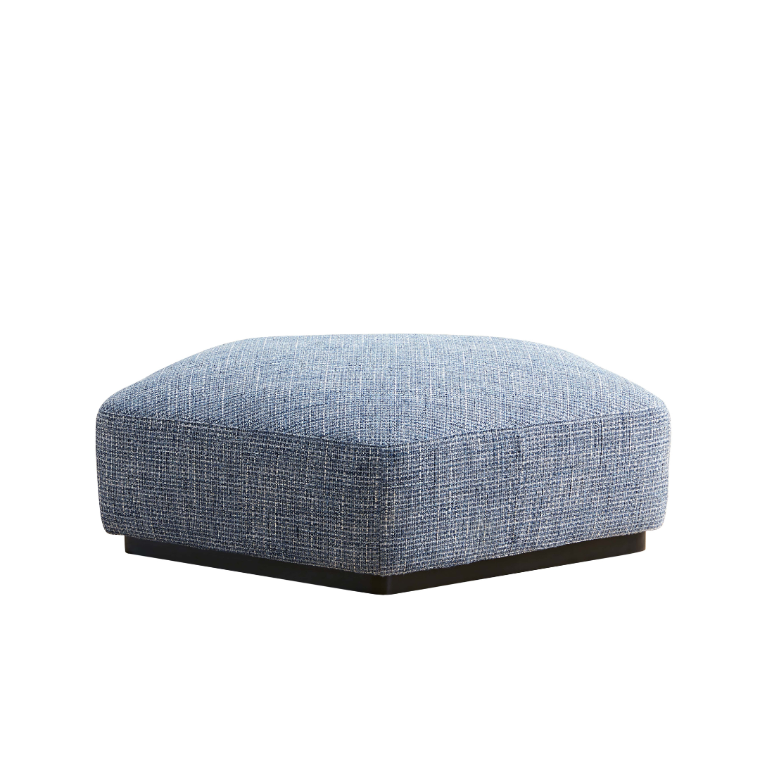Seastar Ottoman - Blue on Front  View in White Background