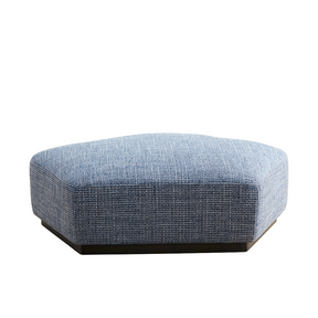 Seastar Ottoman - Blue on Front View in White Background