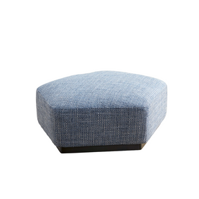 Seastar Ottoman - Blue on Side View in White Background