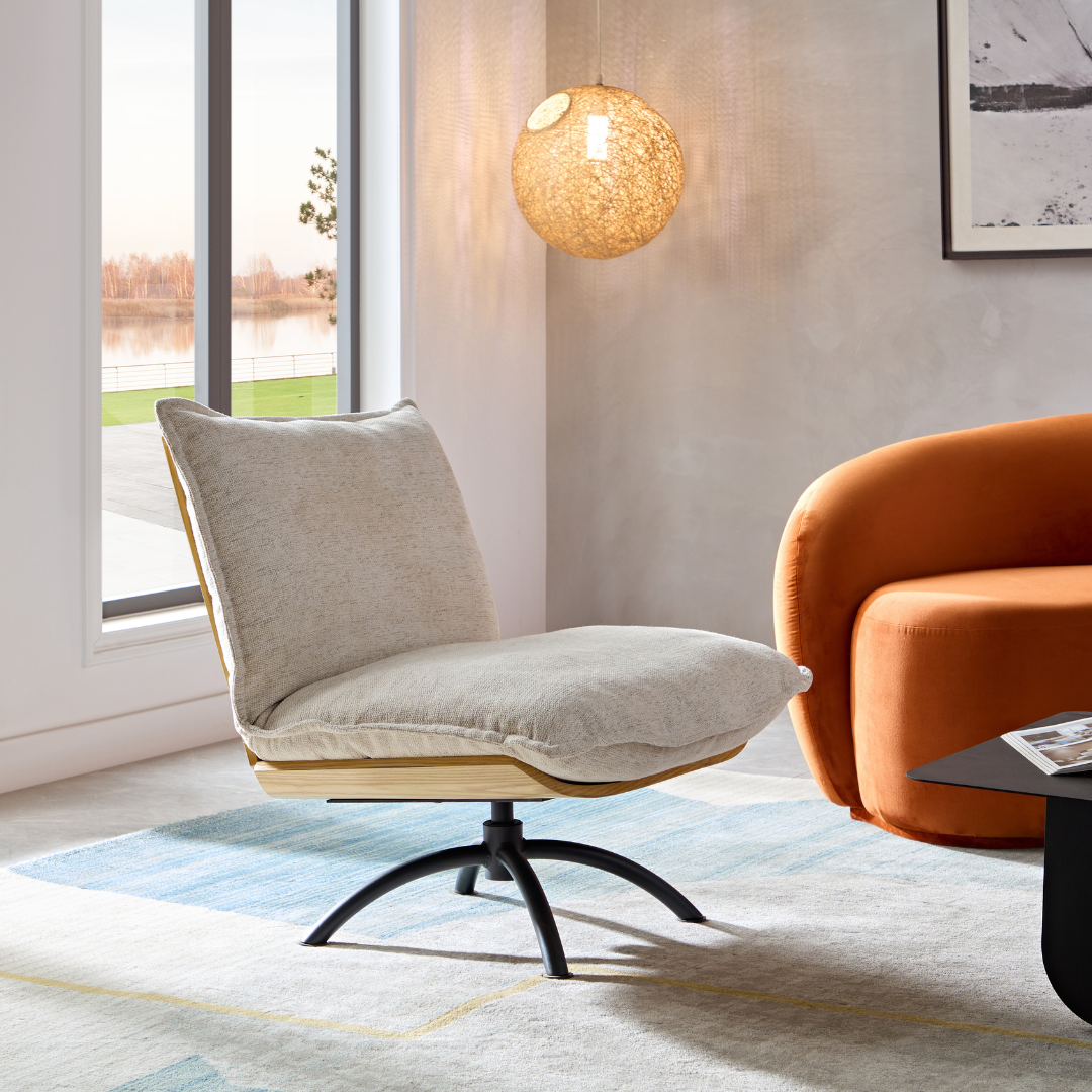 Serenity Swivel Chair - Oatmeal BUBULAND HOME