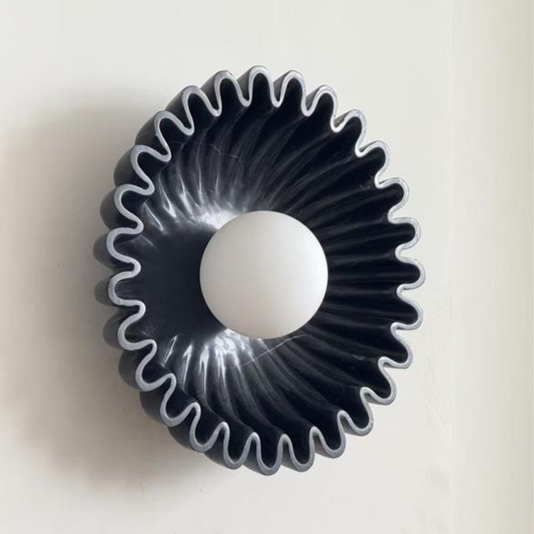 Shore Sconce Wall Light - Black Marble 32cm