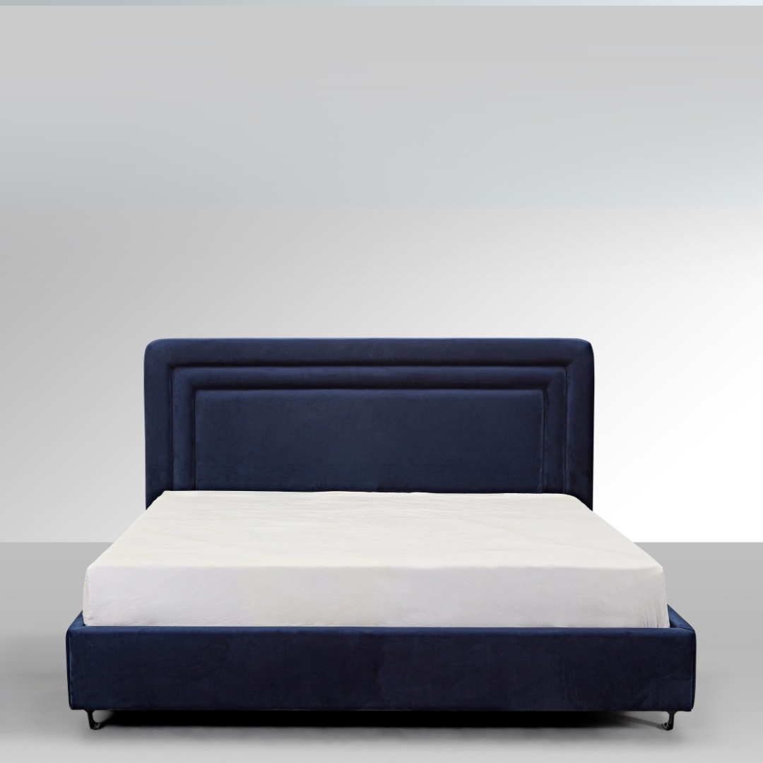 Space Bed - Navy Blue Velvet - BUBULAND HOME