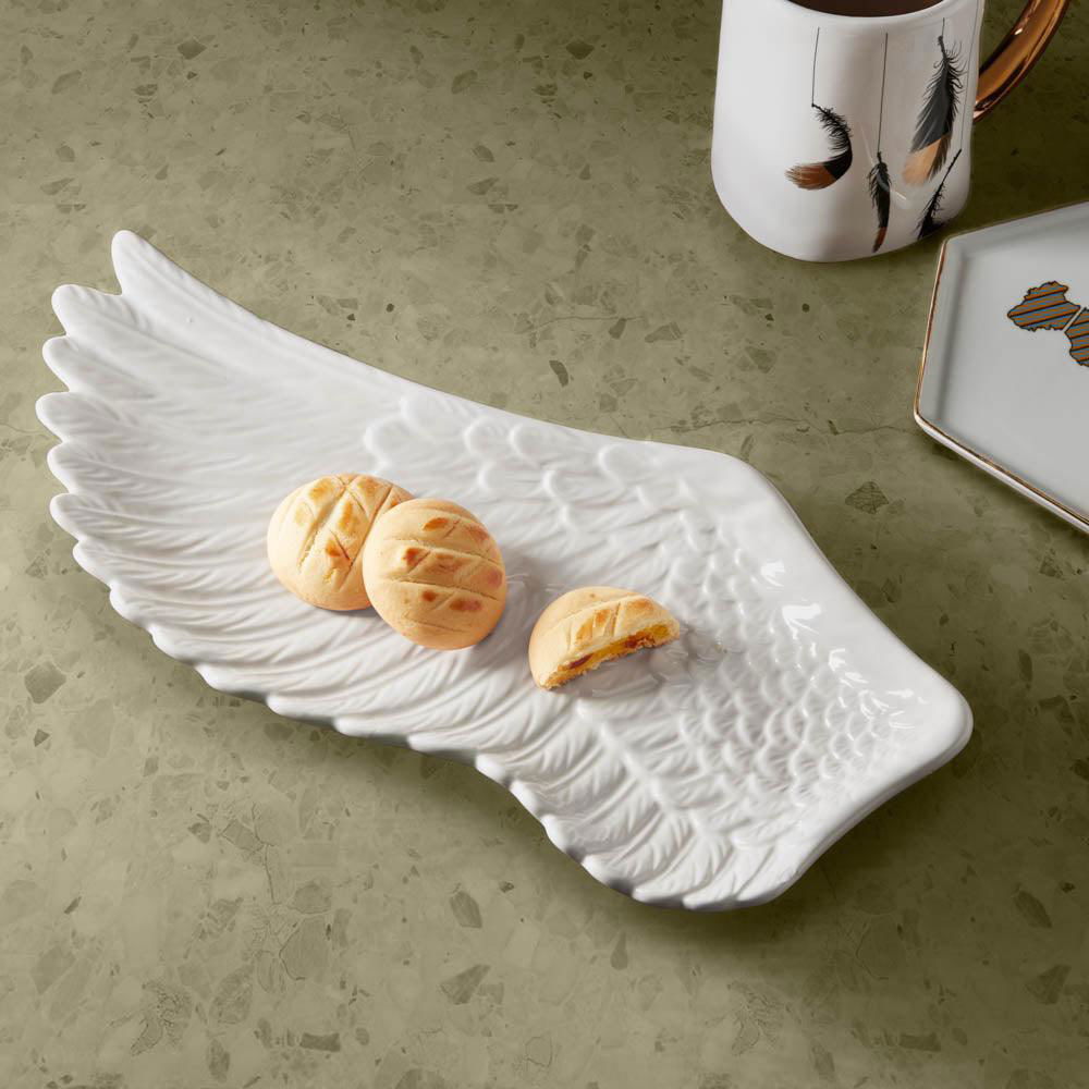 Spread Your Wing White Ceramic Plate BUBULAND HOME