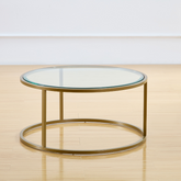 Stella Glass & Brass Nesting Coffee Table - Coffee Tables Default Title BUBULAND HOME