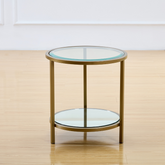 Stella Glass & Brass Side Table BUBULAND HOME