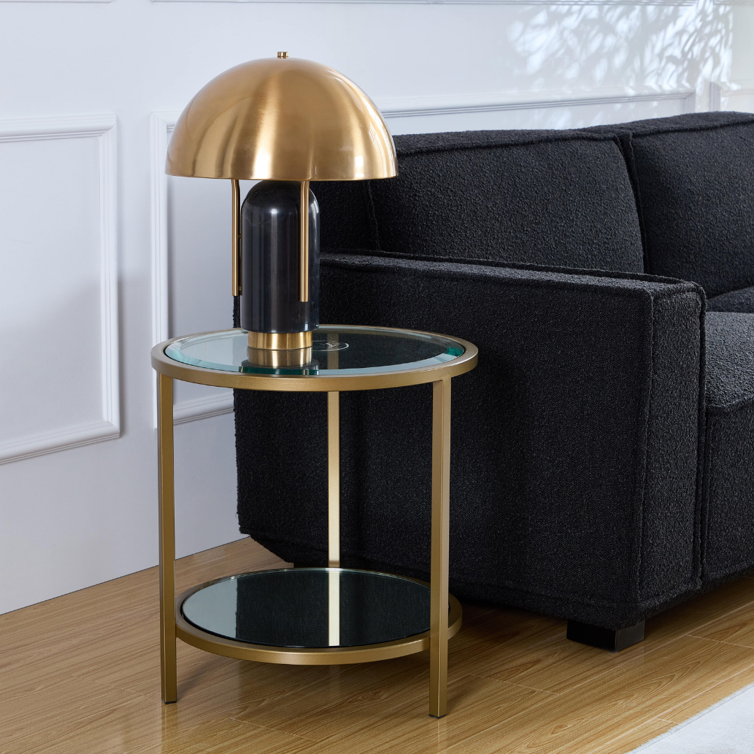 Stella Glass & Brass Side Table BUBULAND HOME