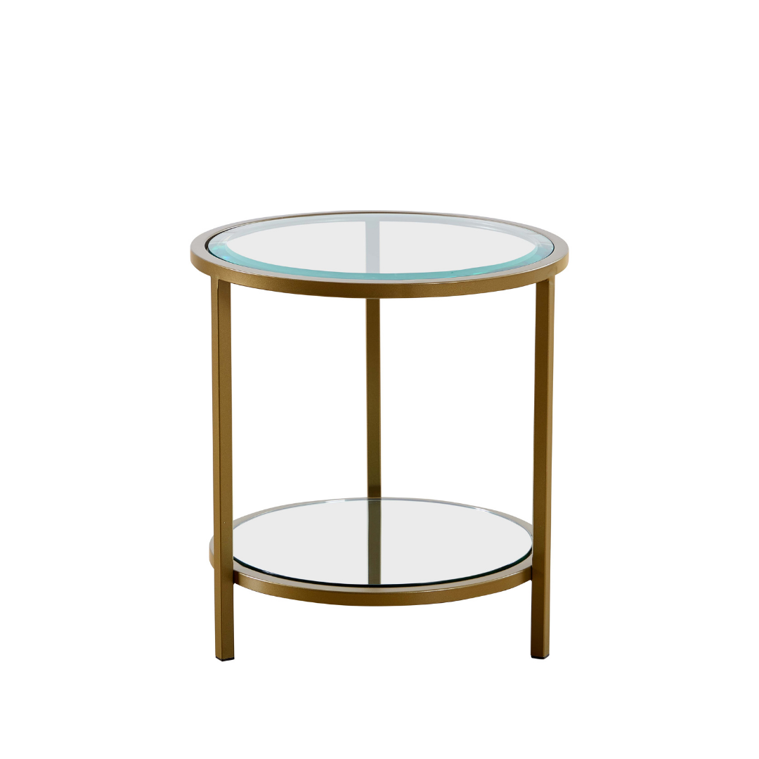 Stella Glass & Brass Side Table BUBULAND HOME