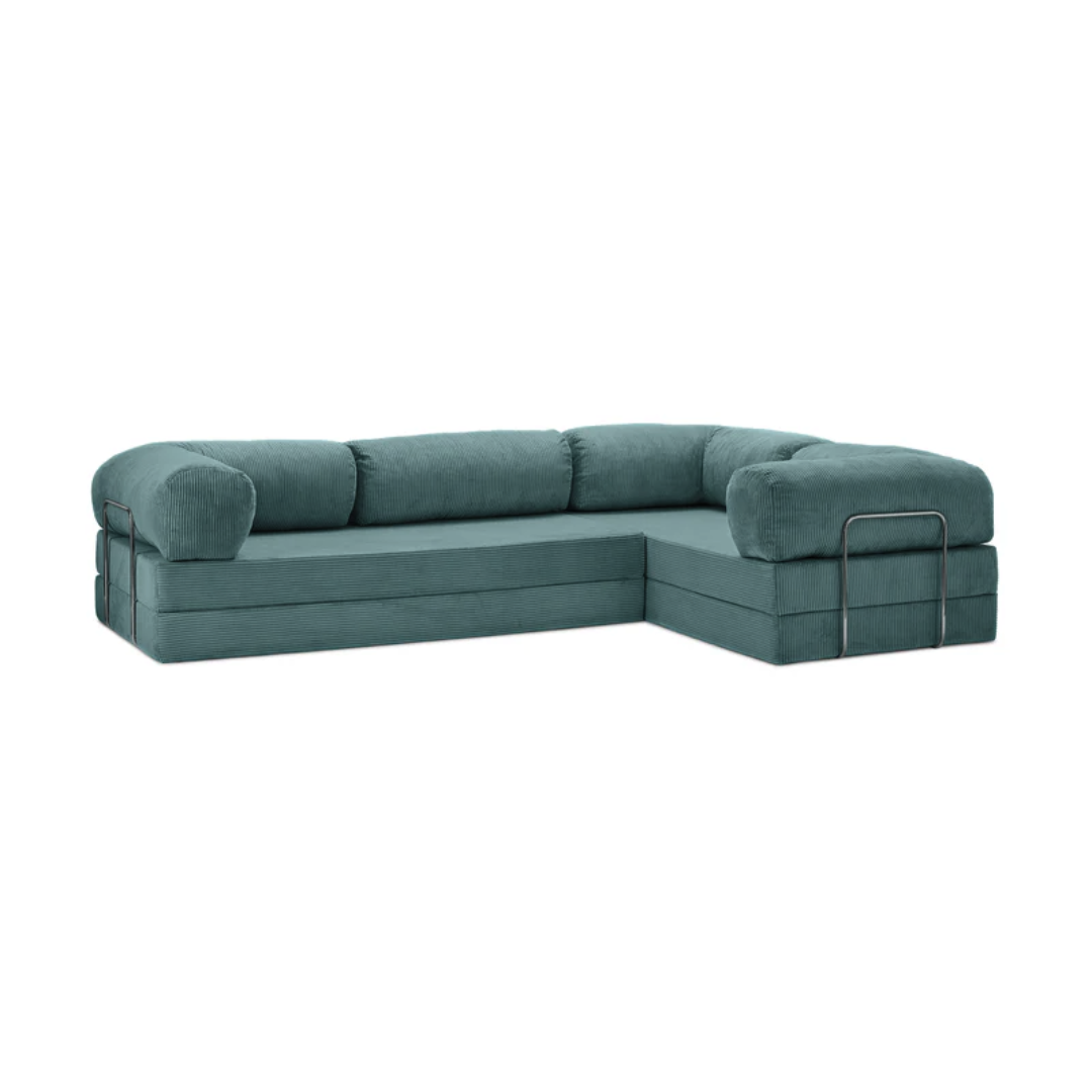 Belle Convertible L-Shaped Modular Sofa Bed - Corduroy BUBULAND HOME