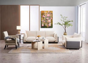 The Puff 3 Seater Boucle Sofa - Natural White BUBULAND HOME