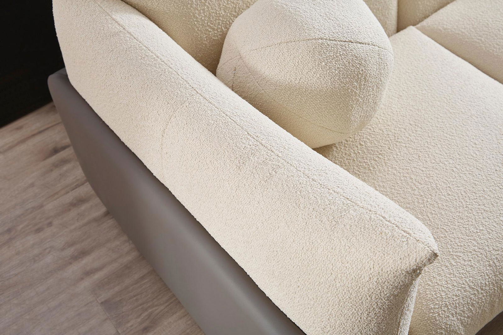 The Puff 3 Seater Boucle Sofa - Natural White BUBULAND HOME
