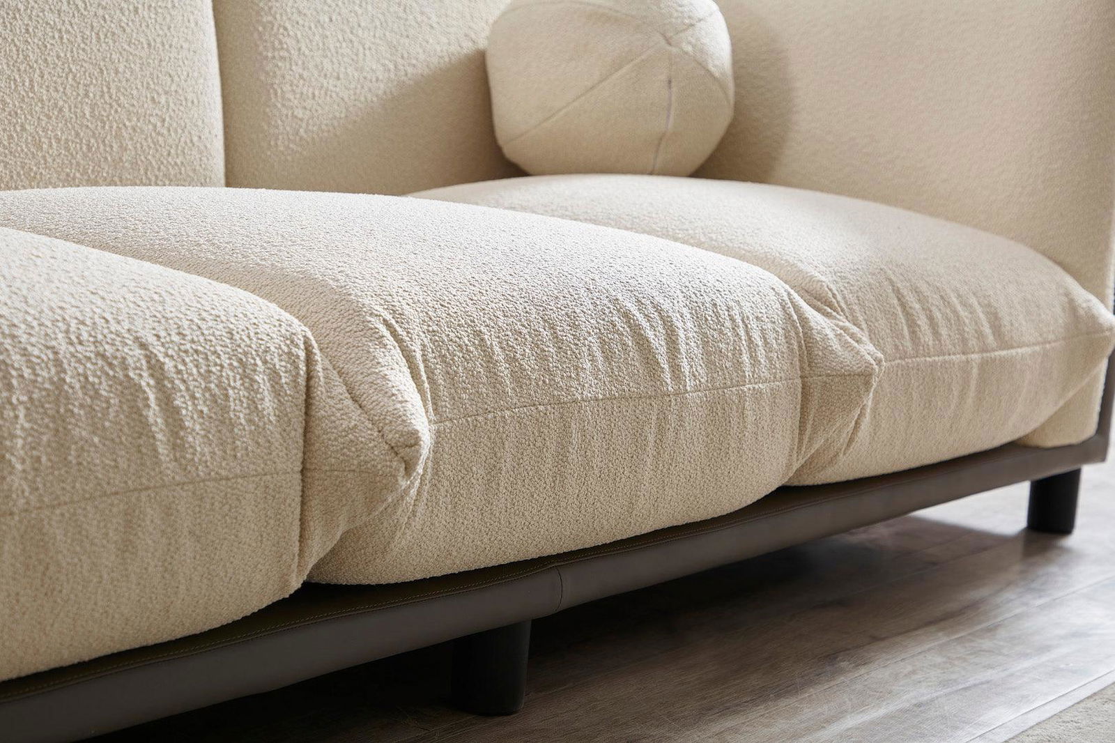 The Puff 3 Seater Boucle Sofa - Natural White BUBULAND HOME