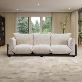 The Puff 3 Seater Boucle Sofa - Natural White BUBULAND HOME