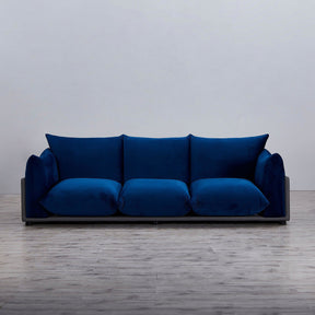 The Puff 3 Seater Velvet Sofa - Blue BUBULAND HOME