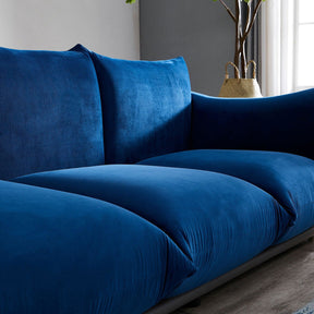 The Puff 3 Seater Velvet Sofa - Blue BUBULAND HOME