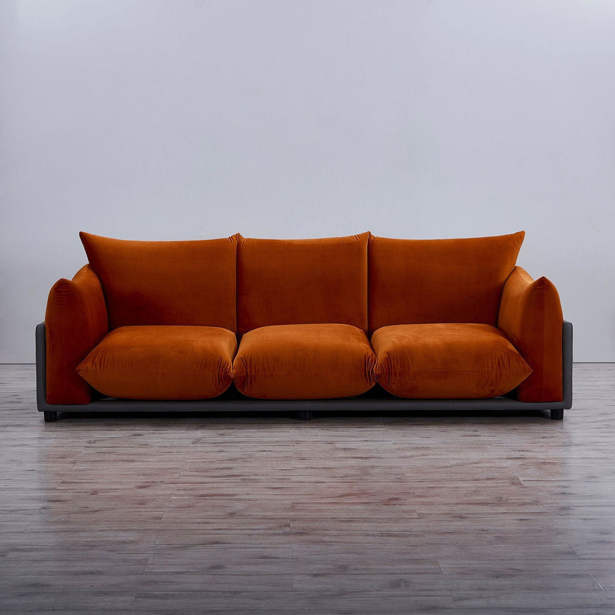 The Puff 3 Seater Velvet Sofa - Burnt Orange BUBULAND HOME