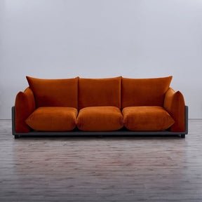 The Puff 3 Seater Velvet Sofa - Burnt Orange BUBULAND HOME