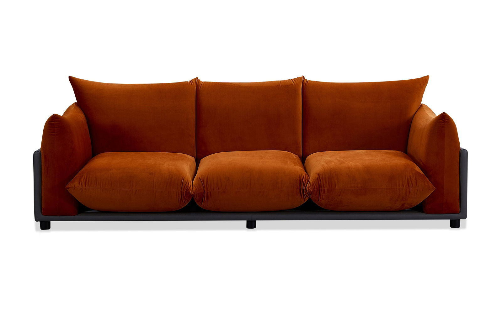 The Puff 3 Seater Velvet Sofa - Burnt Orange BUBULAND HOME