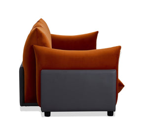 The Puff 3 Seater Velvet Sofa - Burnt Orange BUBULAND HOME