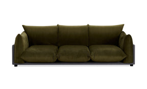 The Puff 3 Seater Velvet Sofa - Moss Green BUBULAND HOME
