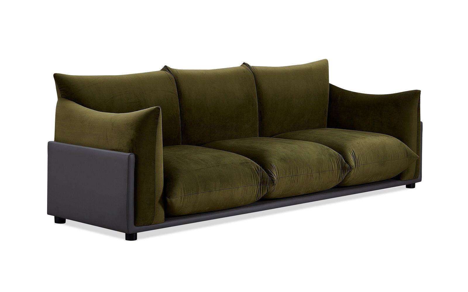 The Puff 3 Seater Velvet Sofa - Moss Green BUBULAND HOME
