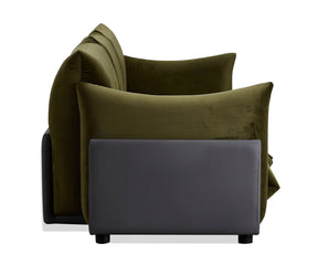 The Puff 3 Seater Velvet Sofa - Moss Green BUBULAND HOME