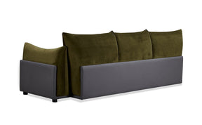 The Puff 3 Seater Velvet Sofa - Moss Green BUBULAND HOME